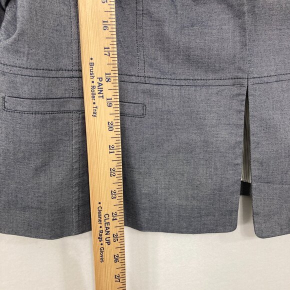 Talbots size 16 Gray Collarless Cotton Jacket Blazer Office Career Business - Picture 6 of 11